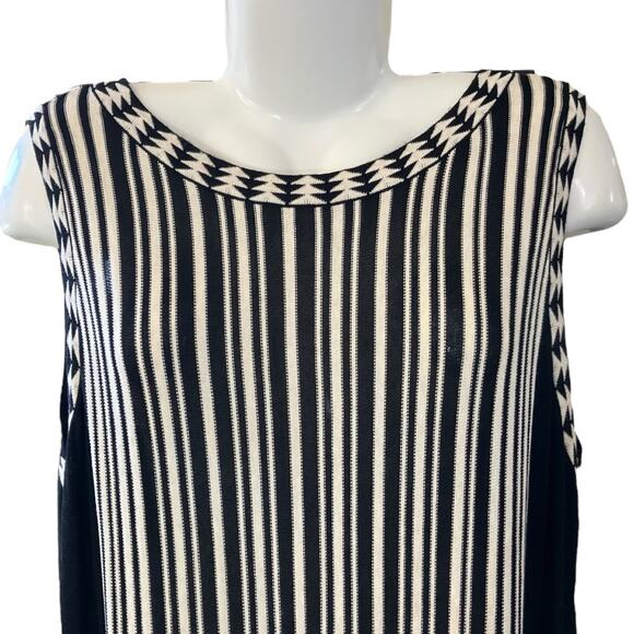 Nic + Zoe Women's Black/Cream Sleeveless Knit Sweater Slightly Flare Dress SZ 3X - Picture 7 of 10